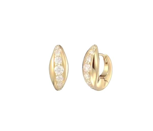 Celeste 18K Gold Sparkle Dome Huggie Earrings