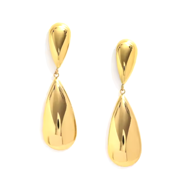 Eva 18k Gold Stainless Steel Teardrop Earrings