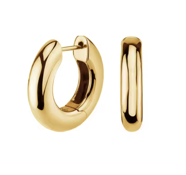 Hana 18K Gold Sterling Silver Wide Huggie Earrings