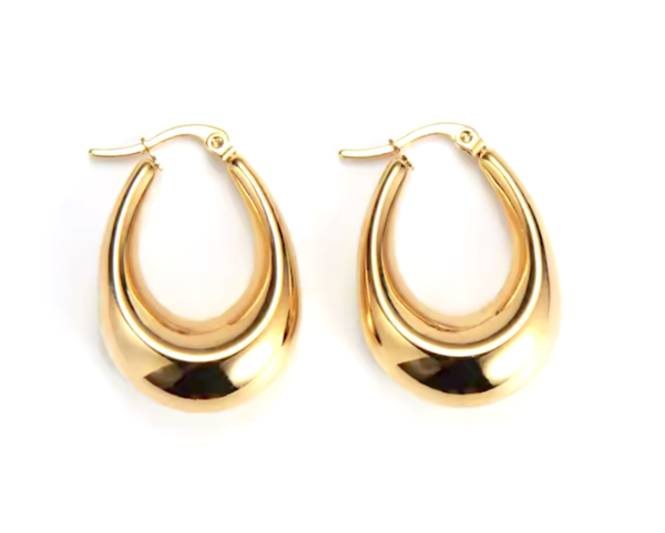 Sienna 18K Gold Stainless Steel Teardrop Hoops