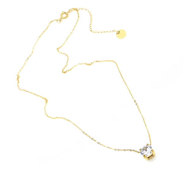 Stella 18K Gold Necklace with Zircon Stone - Image 2