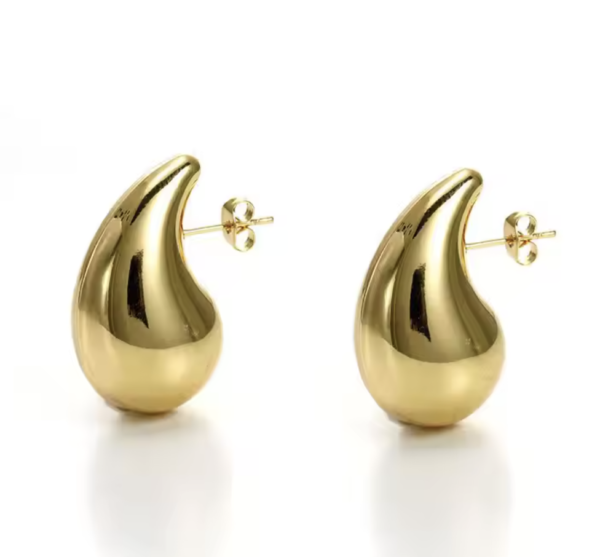 Cleo 18K Gold Stainless Steel Teardrop Studs