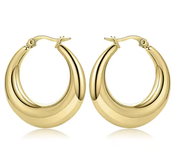 Dakota 18K Gold Stainless Steel Hoops