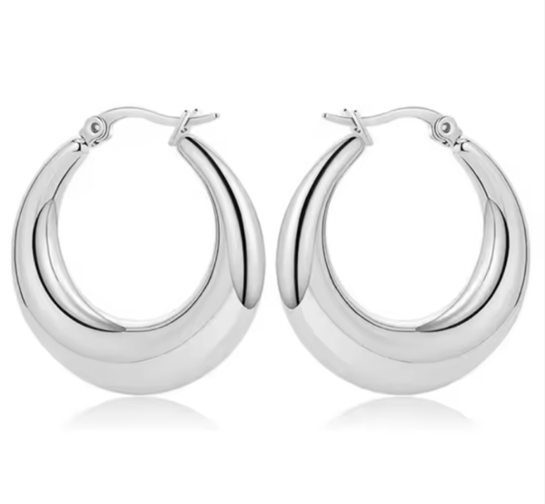 Dakota Silver Stainless Steel Hoops