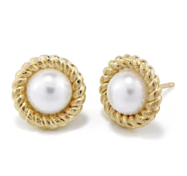 Kate 16K Gold Shell Pearl Studs