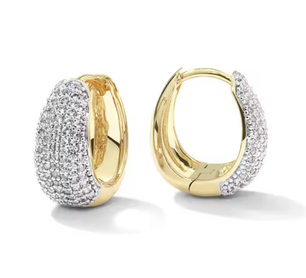 Kora 16K Gold and Rhodium Zircon Hoops