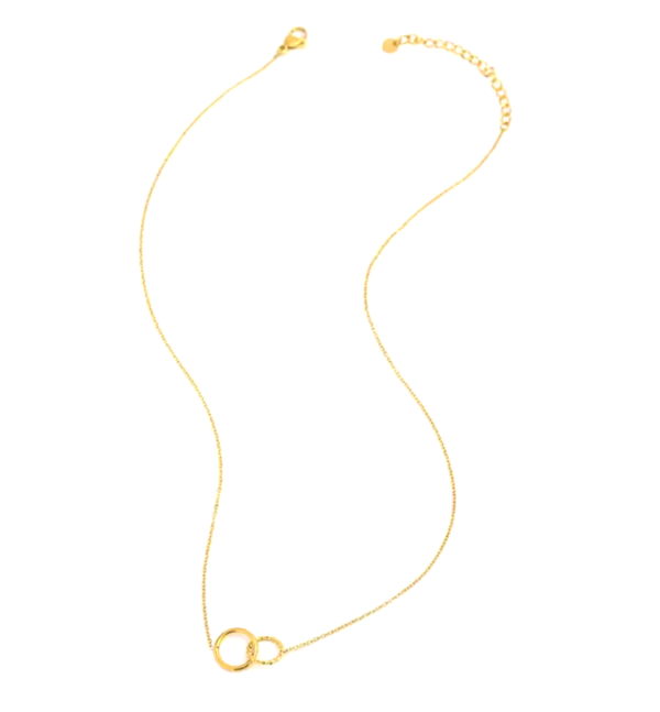 Olivia 18K Gold Interlocking Circle Necklace - Image 2